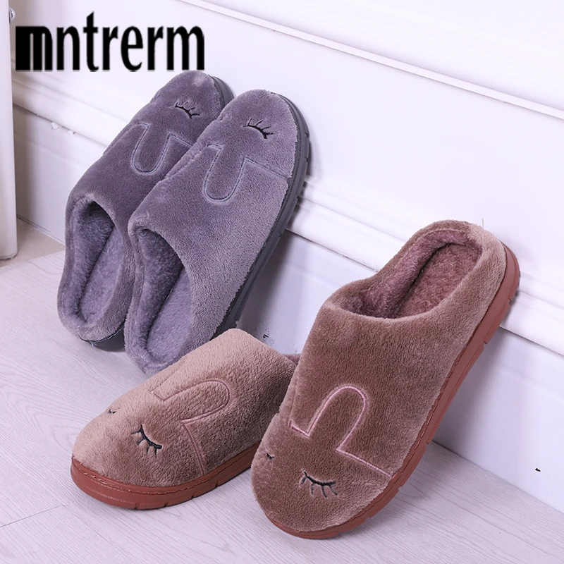 Mntrerm Новое поступление Мультяшные животные мужские домашние тапочки для дома