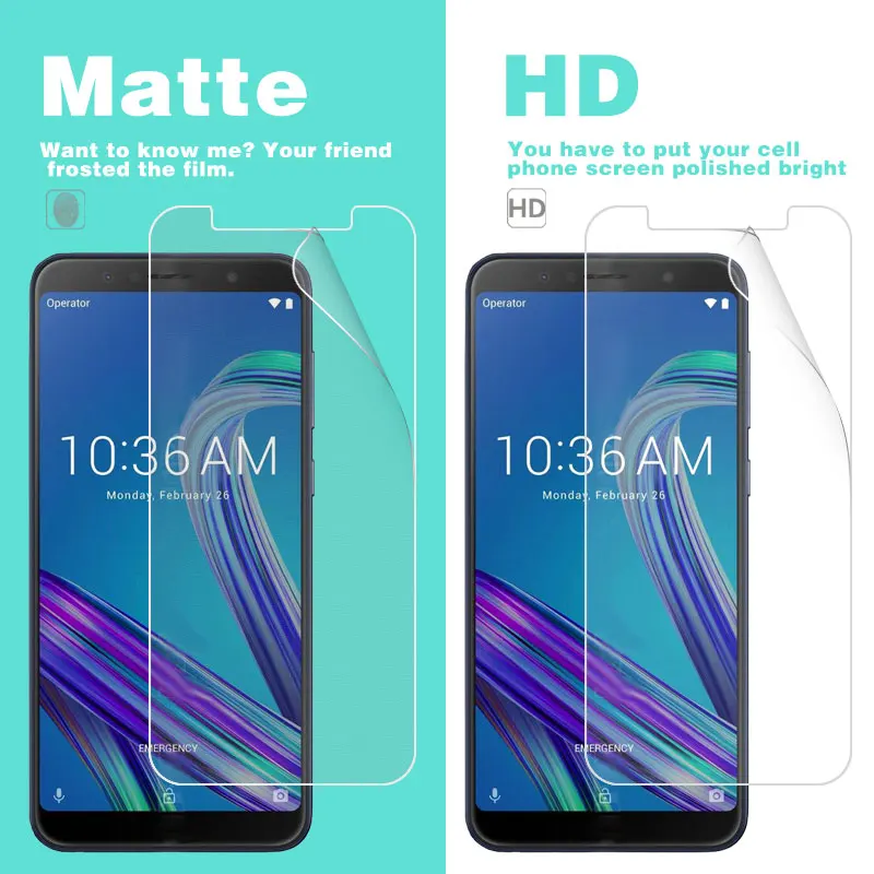 

HD Clear Glossy Film For Asus Zenfone Max Pro ZB602KL 5.99 in Matte Film Anti-Fingerprint Anti-Glare Screen Protector Film+cloth