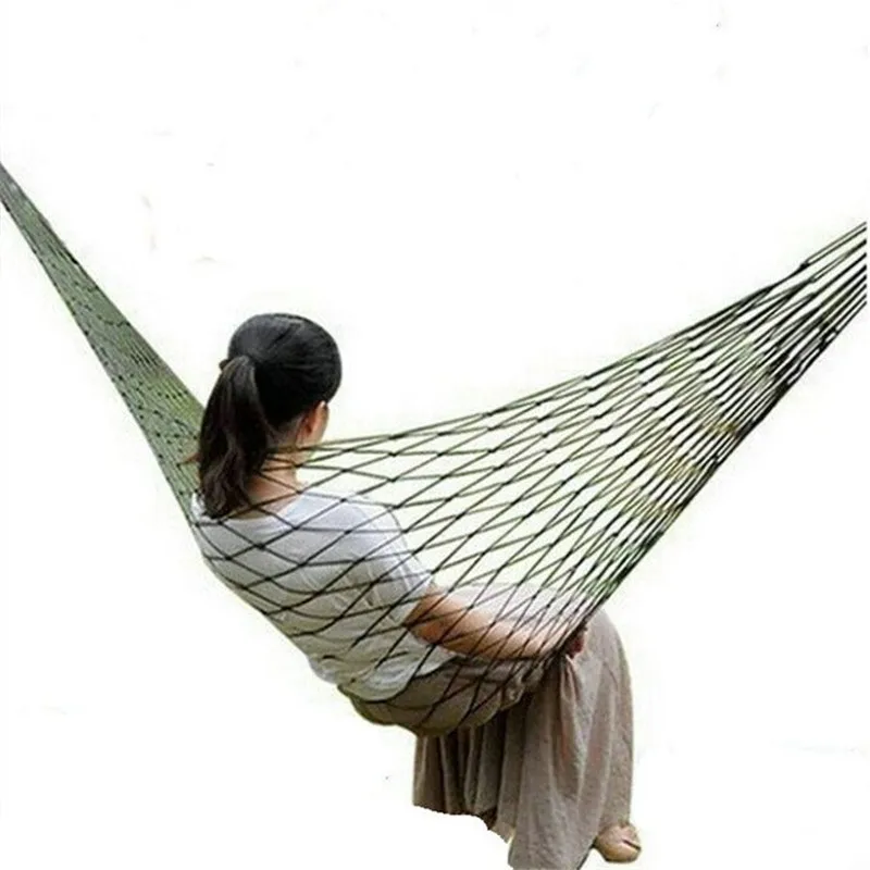 

Hammocks Portable Camping Garden Outdoor Mesh Hammock Outdoor Sleeping Travel Camping Hamac Nylon Hang Swing Bed Hangmat