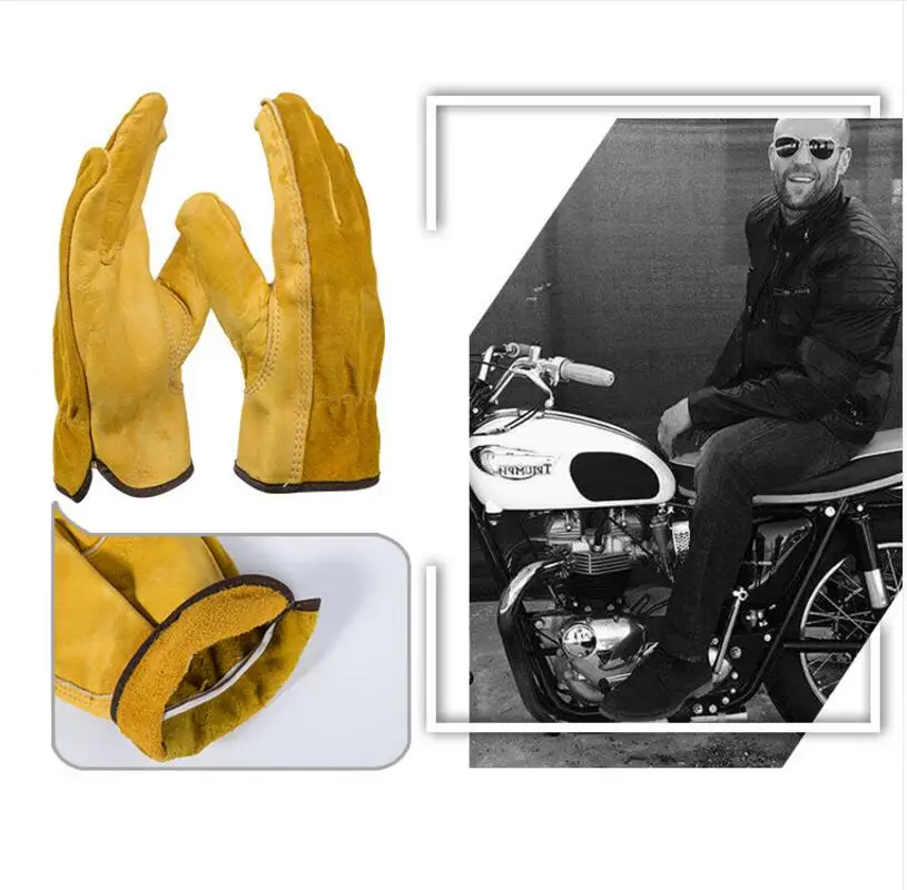 Новые мужские рабочие перчатки из воловьей кожи, защитные перчатки для безопасности, защитные рабочие, сварочные охотничьи перчатки для мужчин