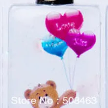 50 шт./лот индивидуальный рисунок 22*14 мм маленький медведь Стеклянные Флаконы подвеска в виде бутылочки парфюма рисовое искусство ювелирные изделия ручной работы