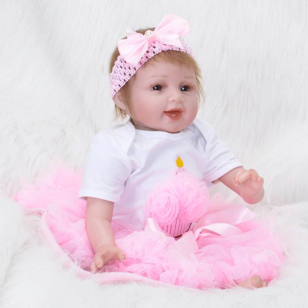 22 дюйма Кукла Reborn Baby Doll для девочек 55 см реалистичный Мягкий силикон живой детей