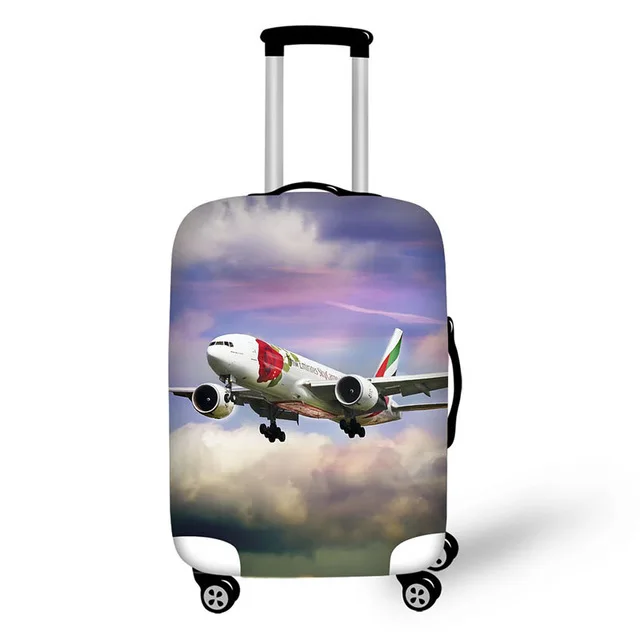 INSTANTARTS самолет шаблон эластичный багажный Защитный чехол на молнии костюм для 18-30 дюймов багажник чехол для путешествий чемодан чехлы Сумки - Цвет: HK1024