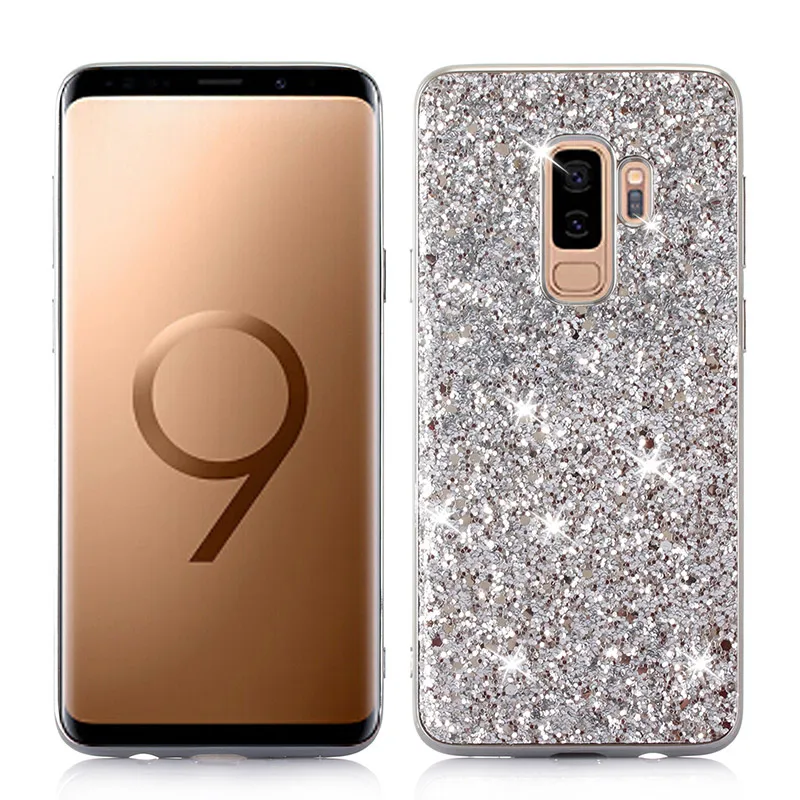 Funda de teléfono para Samsung Galaxy S9 Plus funda de silicona Bling Glitter Crystal Sequins Soft TPU funda para Samsung S9 Plus S9