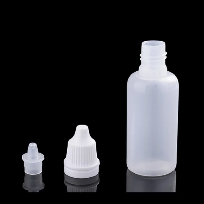 1PCS 20ml White Plastic Liquid Bottles Squeezable Eye Dropper Bottles