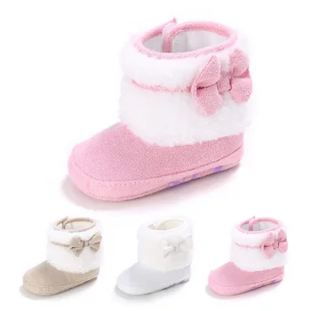 

New Toddler Shoes 0-1 Years Old Baby Soft Bottom Snow Boots Plus Warm Baby Shoes Baby Girls Booties