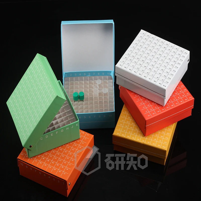 laboratory Paper text tube box for 1.5ml 1.8ml 2ml cryopreservation tubes with connection cover,tube rack,81 holes