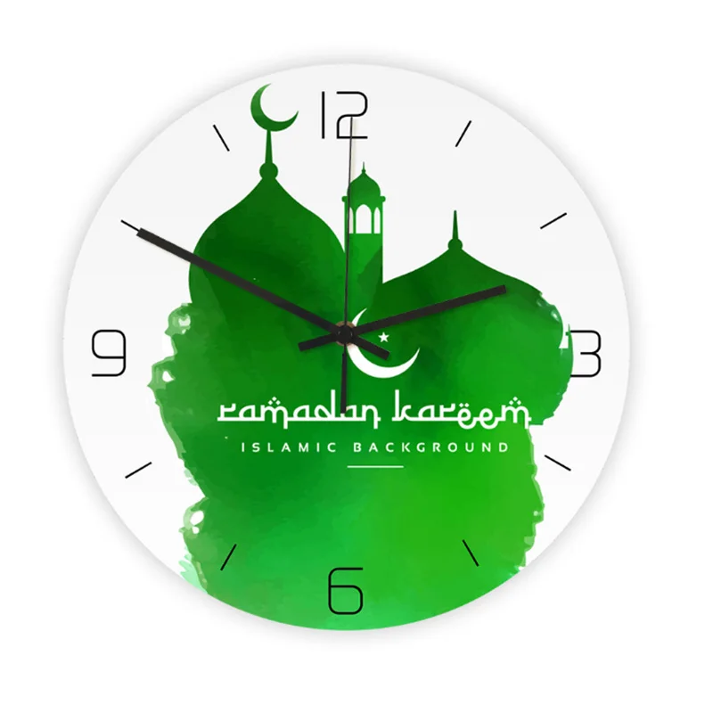 

Ramadan Muslim Wall Clock Quartz Frameless 3D Wall Clock Decal Sticker Muslim Ramadan Eid Mubarak Home Decoration
