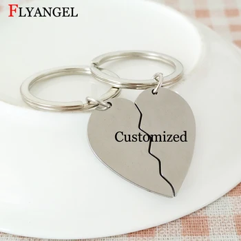 

Customized Letter Heart Shape Couple Lovers Key Chains Personality Keychain Key Ring Valentine's Day Christmas Gifts Jewelry