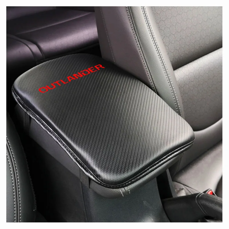 

Carbon Fiber Texture Pu Leather Car Armrest Pad Auto Seat Armrests Box Pads For Mitsubishi Outlander