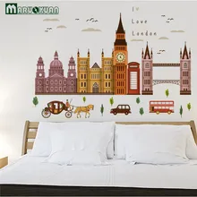 MARUOXUAN,, Big Ben In London, архитектурные серии, наклейки на стену, для гостиной, спальни, виниловая настенная живопись, Наклейки на стены