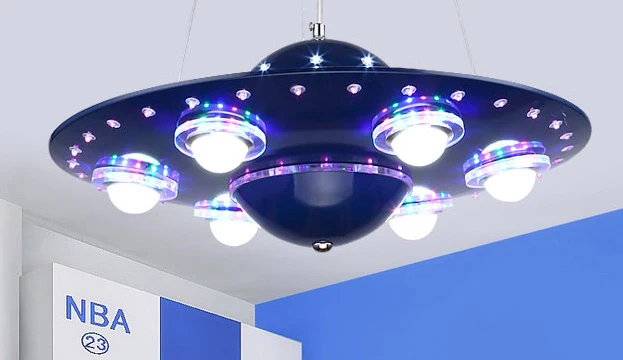 Ufo детская комната кулон Lightslampadario Bambini Abajur Infantil De Quarto Люстра для детей Детская комната Deco Enfant Chambre - Цвет корпуса: Blue Dia50cm