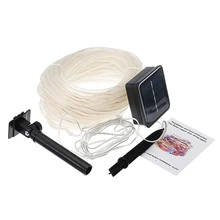 12 м 100LED Рождество Солнечный свет строка Медный провод ПВХ Трубы Сад Водонепроницаемый светодиодные Строка балкон Украшение Света Строка