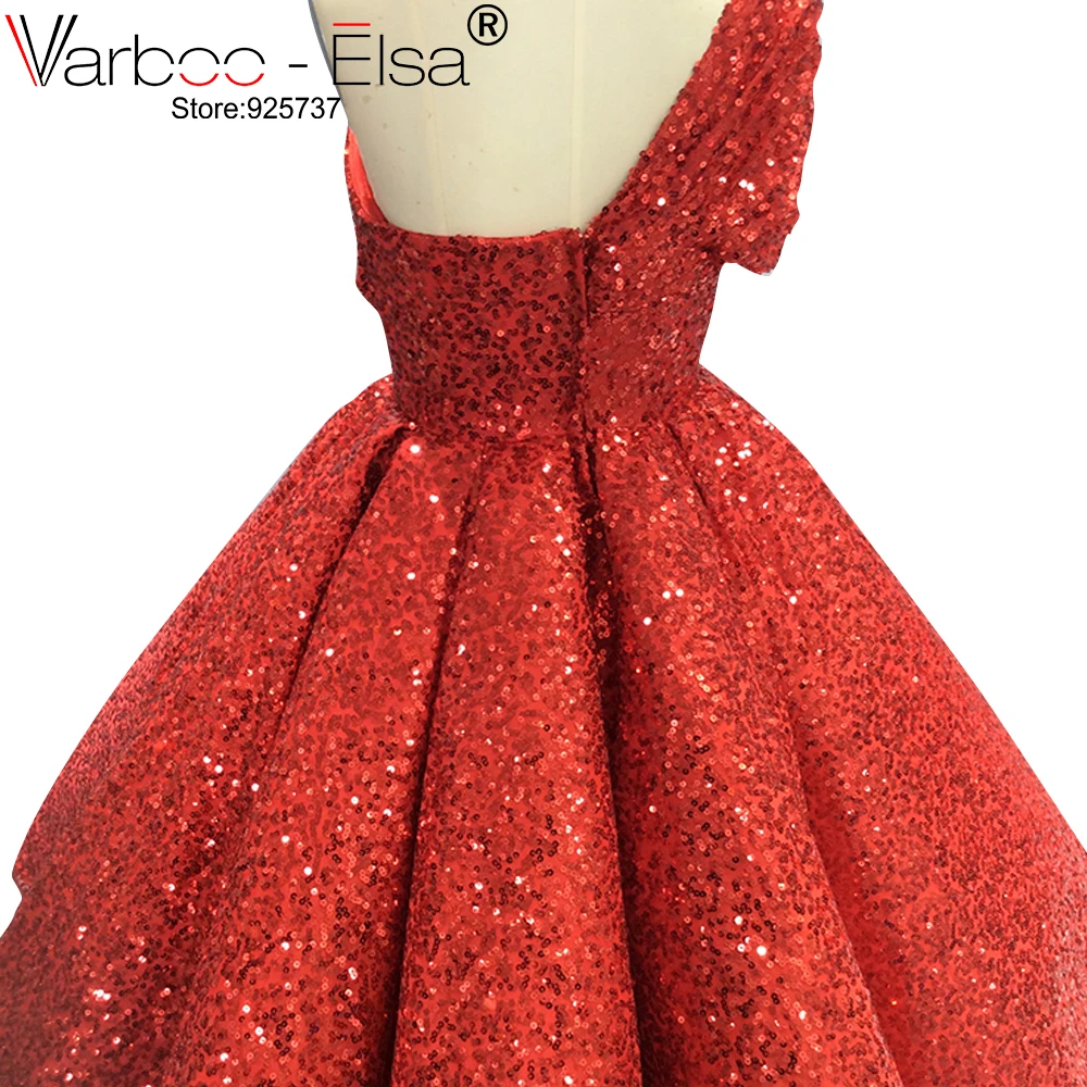 VARBOO_ELSA одно плечо сексуальный Арабский Кафтан Дубай красный Gliter бальное платье Формальные вечерние платья элегантные платья