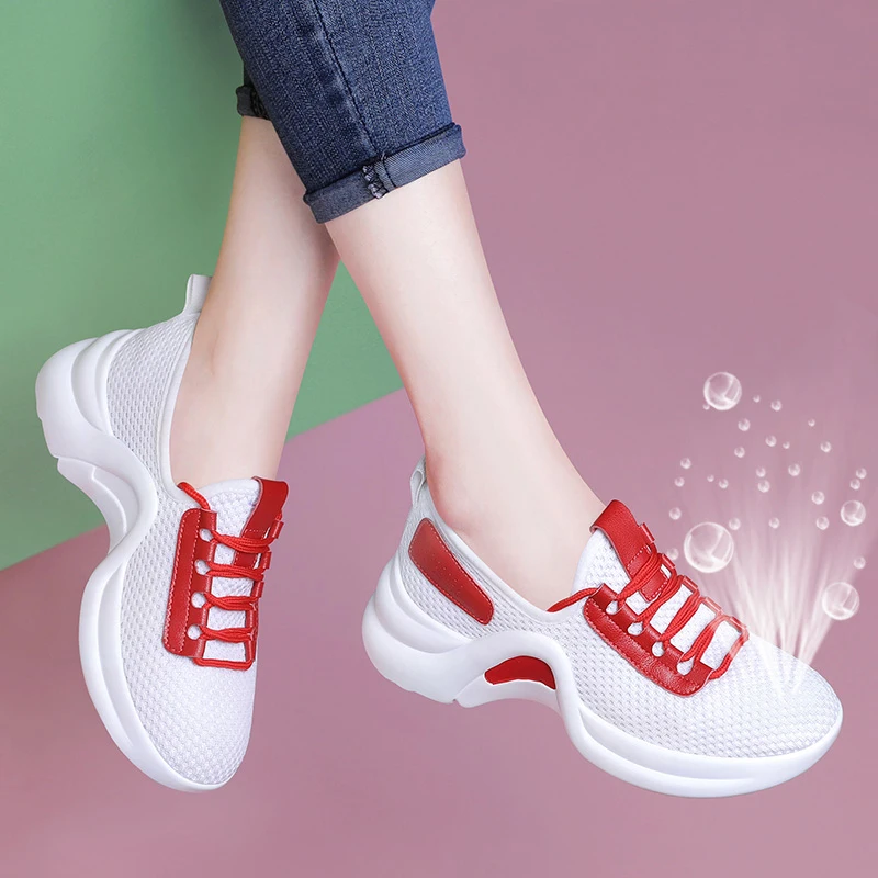 

MYCORON Women'S Shoes White Luxury Fashion Brand Lady Casual Boots Retro Platform Sneaker Thick Soled Cross-Tied Zapatos Mujer