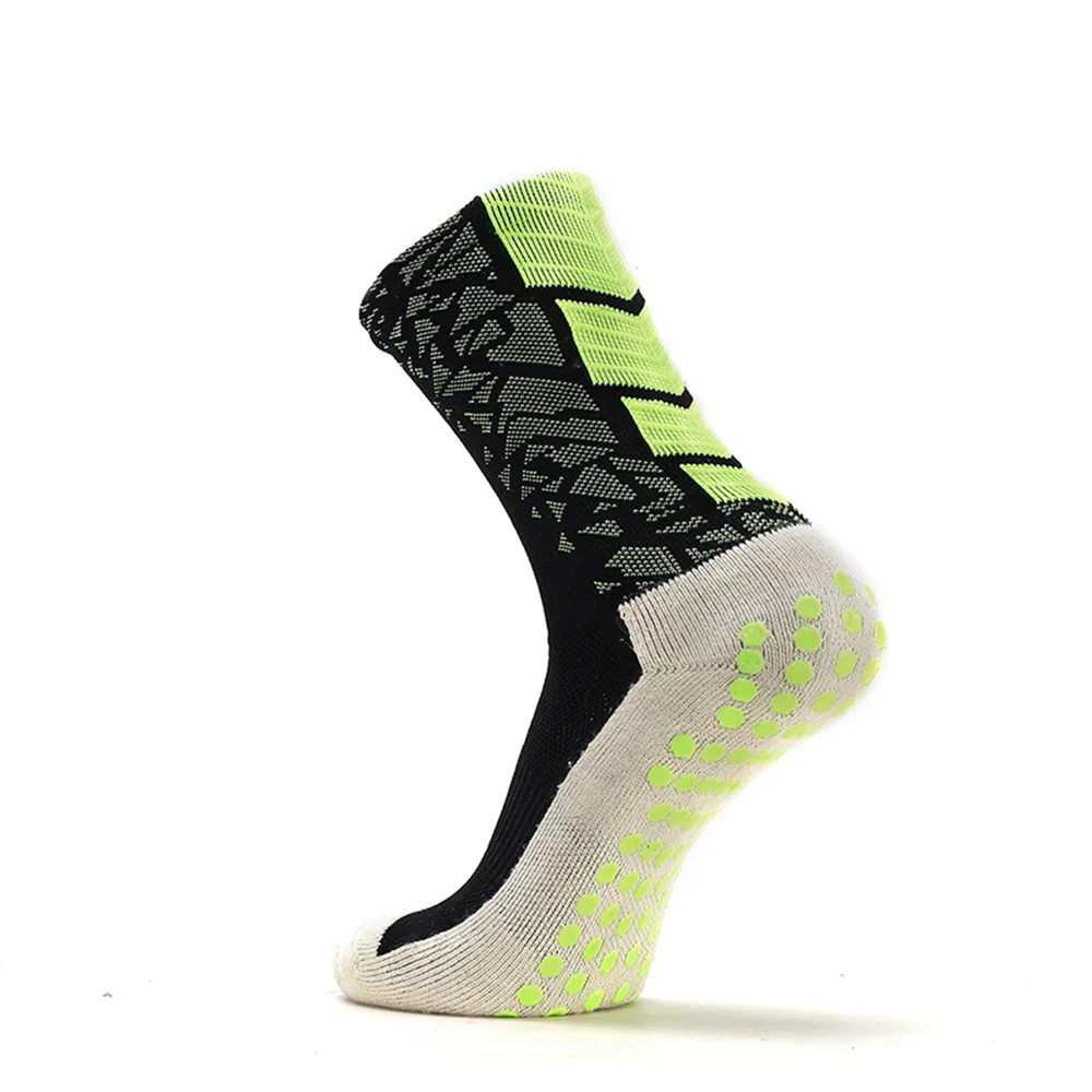 1 пара, противоскользящие футбольные носки для мужчин и женщин, спортивные хлопковые футбольные носки, для улицы, для велоспорта, для пеших прогулок, для бега, средние чулки SP0006 - Цвет: Черный