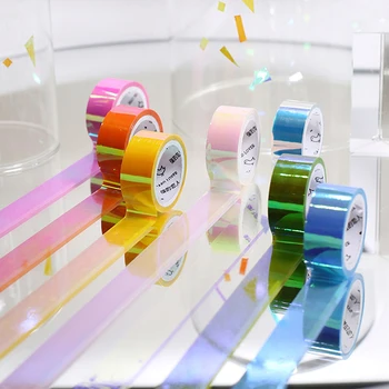 

Glitter Rainbow Laser Washi Tape Stationery Scrapbooking Decorative Adhesive Tape Girls DIY Masking Tape School Supplies