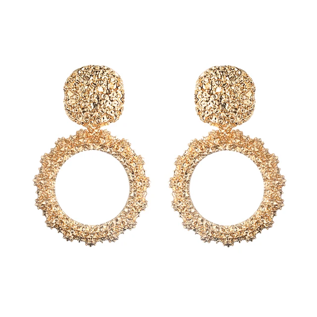 Round Vintage Earrings For Women Gold Color 2018 Round Vintage Earrings For Women Gold Color 2018 Fashion Jewellery Statement Earings Modern Trendy