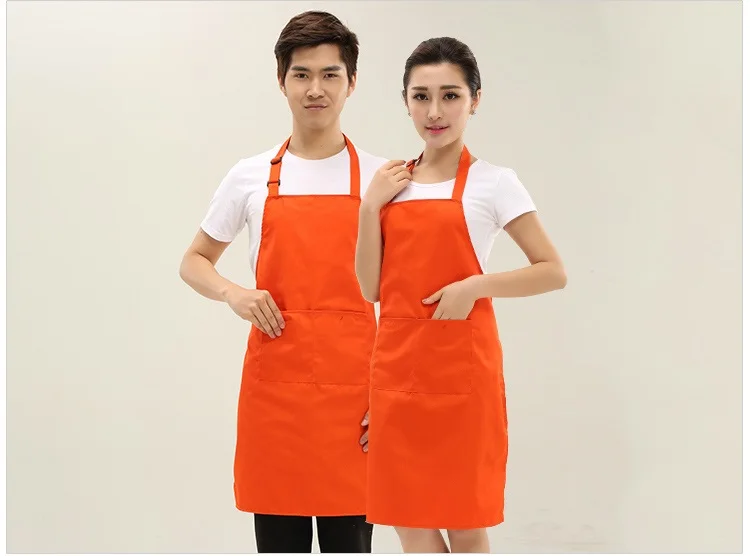Newest Brown Black Red Plain Men Lady Woman Apron+Pocket For Butcher Kitchen Cooking Baking Aprons