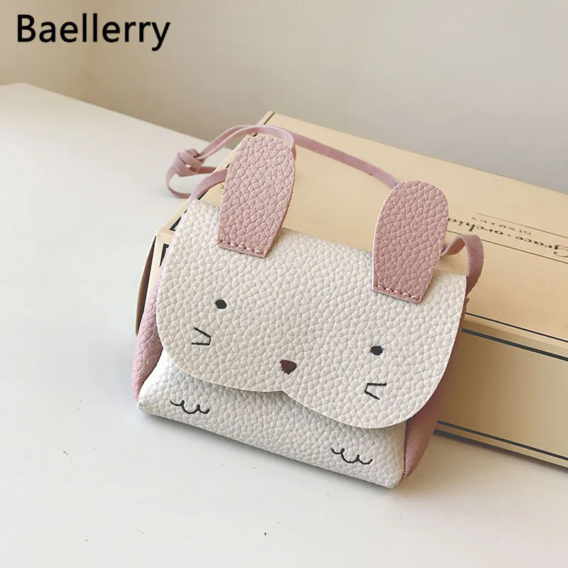 PU Leather Kids Rabbit Mini Messenger Bag Baby Girls Handbag Coin Purse