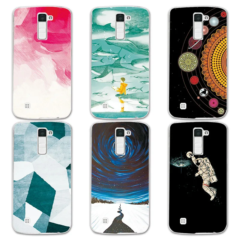 

Couple Phone Case For LG K8 , 14 Patterns Universe Planets Astronauts Design Coque For LG K8 LTE K350E K350N 5.5" Soft TPU Case