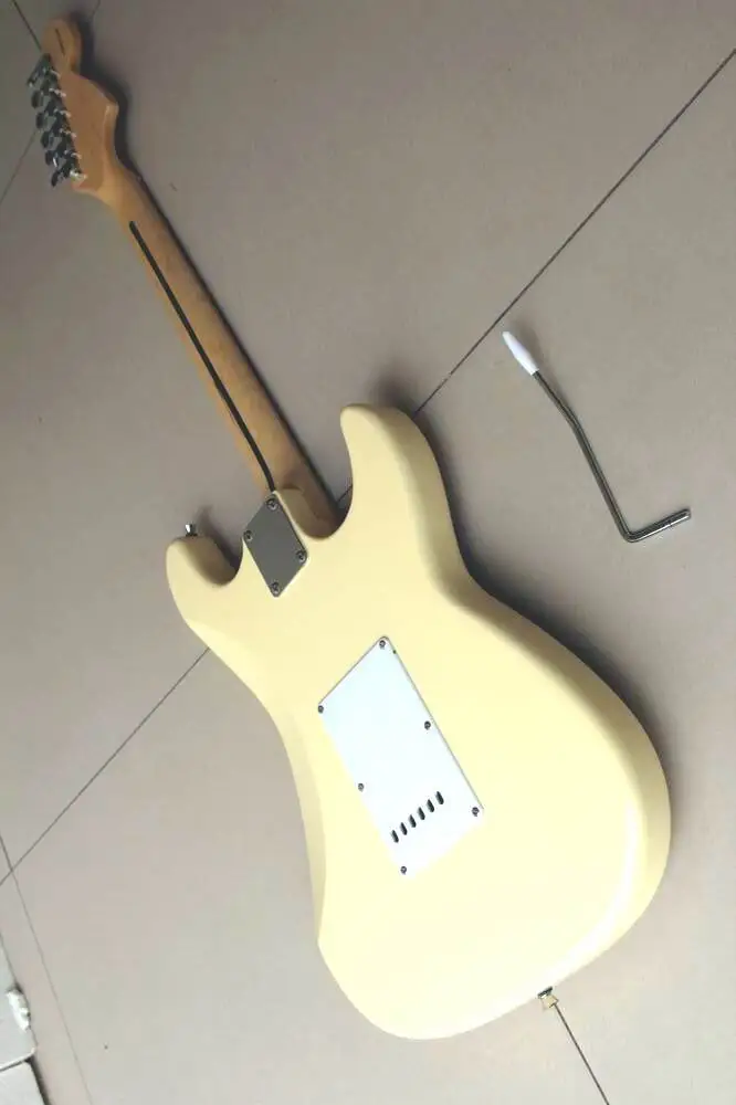 Nueva crema zurda Yngwie Malmsteen Vieira maple fretboard Big Head ST 6 string guitarra eléctrica Nueva crema zurda Yngwie Malmsteen Vieira maple fretboard Big Head ST 6 string guitarra eléctrica