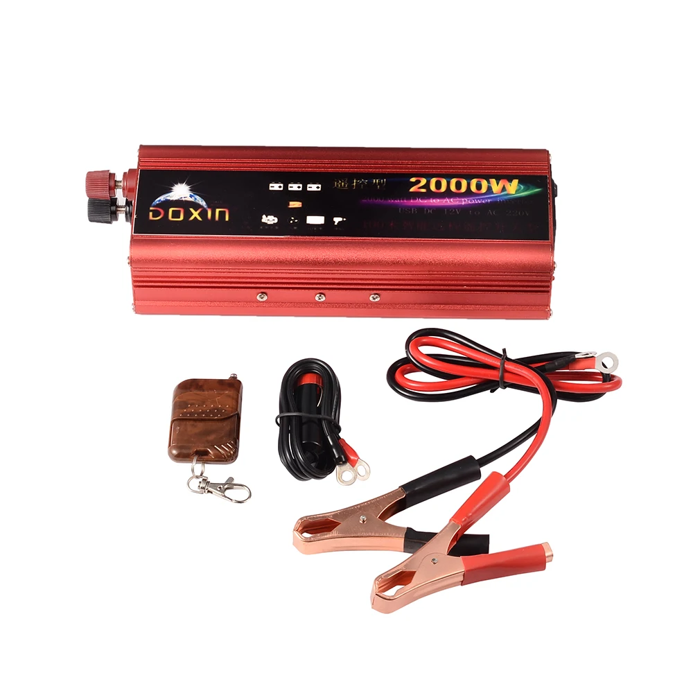 

1Set High Quality 2000W Converter Modified Sine Wave Auto Power Inverter Car DC12V to AC 220V With Remote Control 27x16x7cm