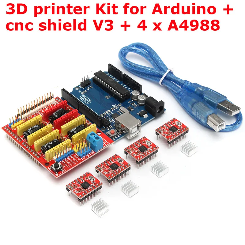 

3D printer Kit for Arduino CNC Shield V3+UNO R3+A4988 x 4 GRBL Compatible Durable Quality