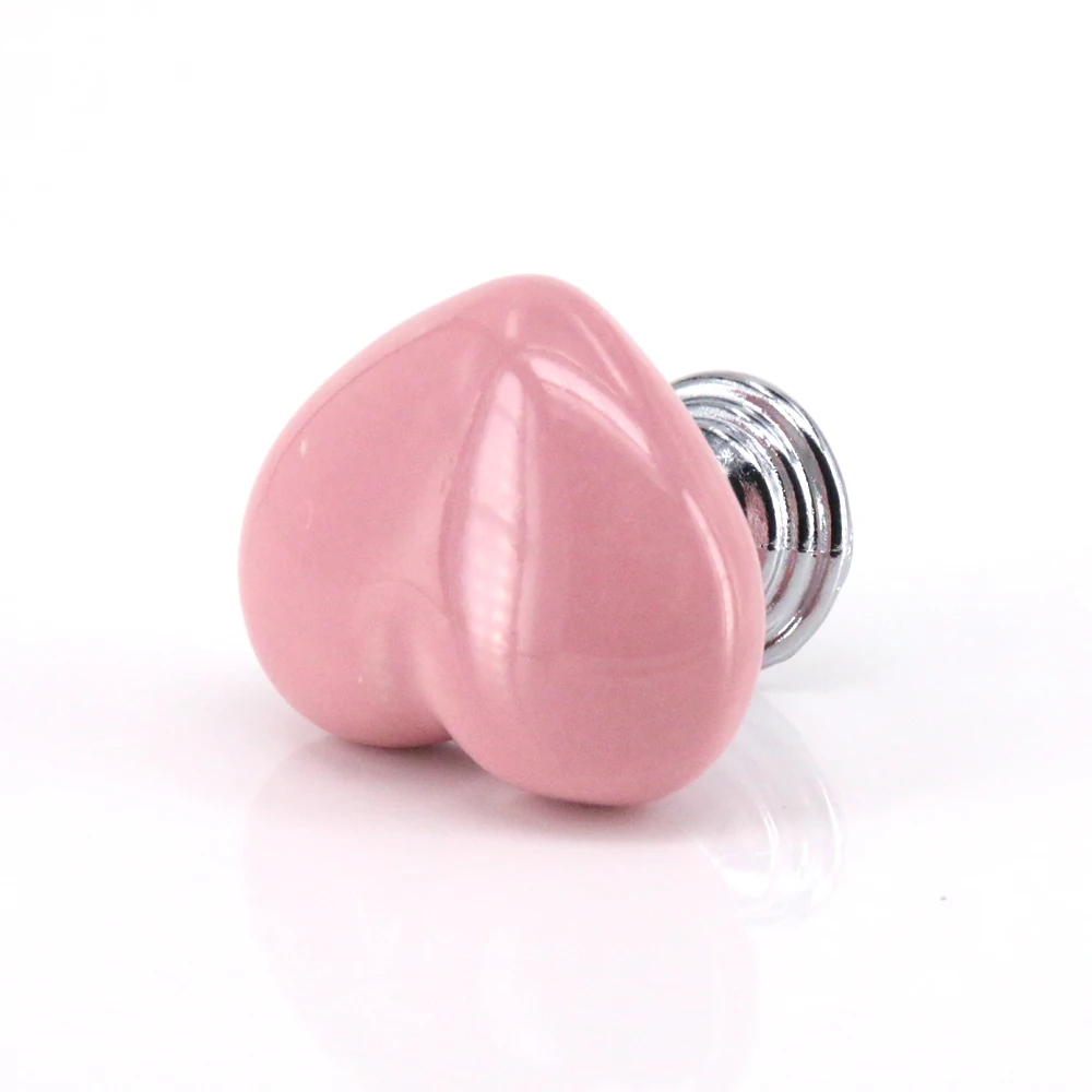 الوردي كوب من السيراميك على شكل قلب مقابض الاطفال/الأطفال خزائن خزانة المقابض وتسحب ، مكتب خزانة مضمد المقابض