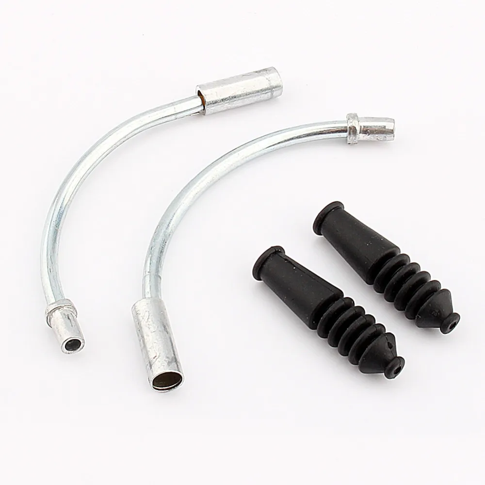 1 Set Bike V Brake Noodles Cable Guide Bend Pipe with Plastic Boots