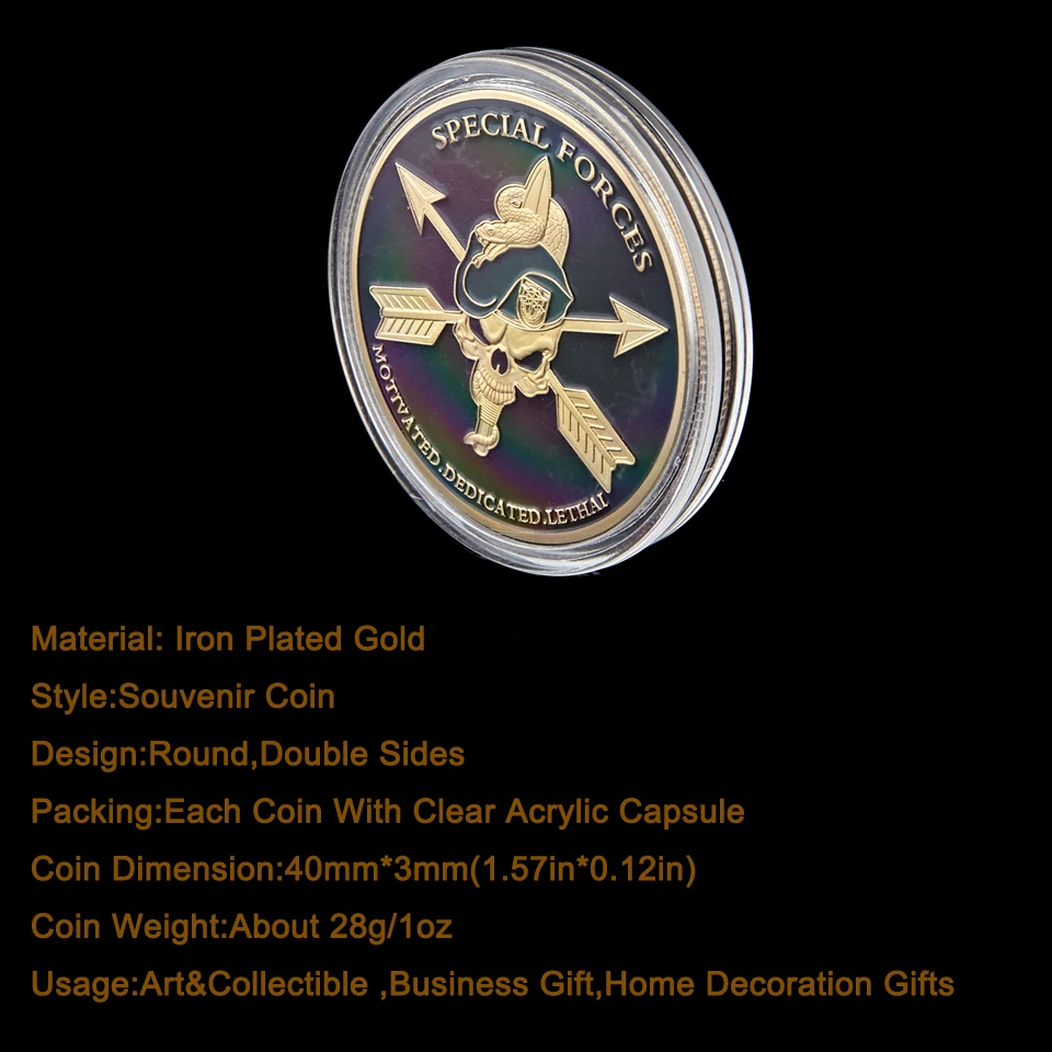 Соединенные Штаты армия спецназ вызов монета США зеленые береты свободы Золотая монета коллекция
