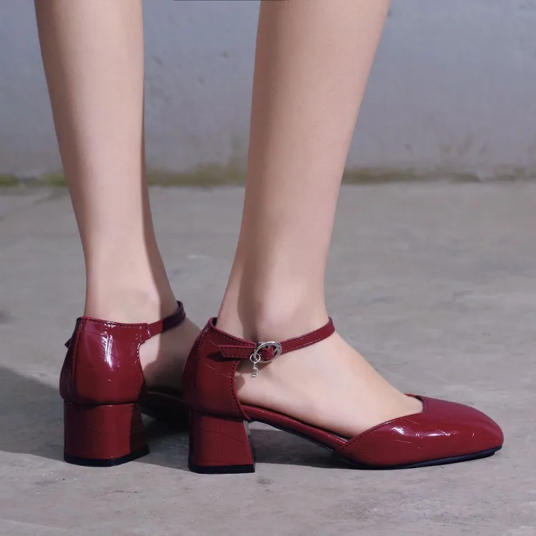 

Big Size 11 12 13 14 15 16 high heels sandals women shoes woman summer ladies Roman high-heeled sandals with one-word buckle