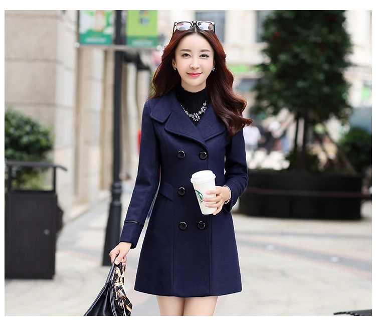 2017 Korean version of the new spring section of the female woolen slim thin woolen jacket in the long paragraph thin section Nizi coat (10)
