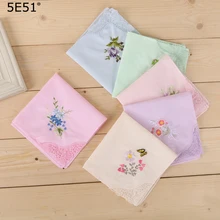 Женский вышитый носовой платок из хлопка /28 см