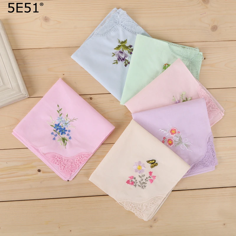 

Women embroidered handkerchief cotton 100%/ 28cm/Many Uses