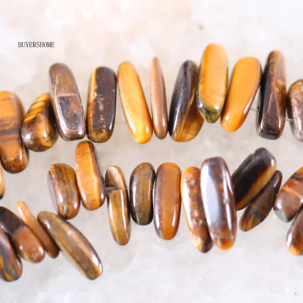 

6-20MM Shape Freeform Natural Stone Teeth Loose Beads Gold Tiger's Eye For Jewelry Making DIY Necklace String 15.5" S020