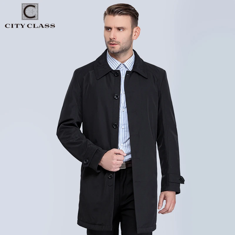 VILLE CLASSE Nouveau Hommes Automne Manteaux De Mode Casual Classique Trenchs Fit Turn-down Collar Vestes Manteaux Livraison Gratuite Pour mâle 1061-1 - 1