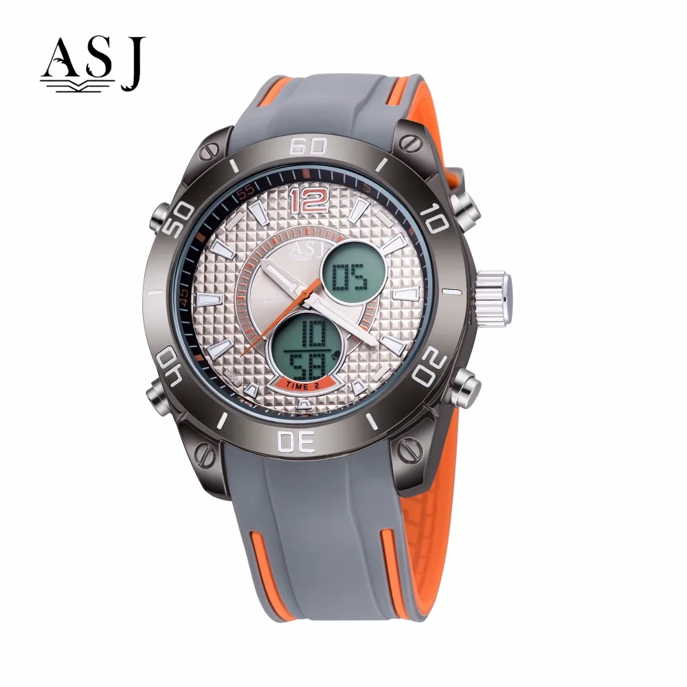 

ASJ Male Watch Sports Waterproof Silicone Strap Multi - Function Electronic Watch Hot Sale