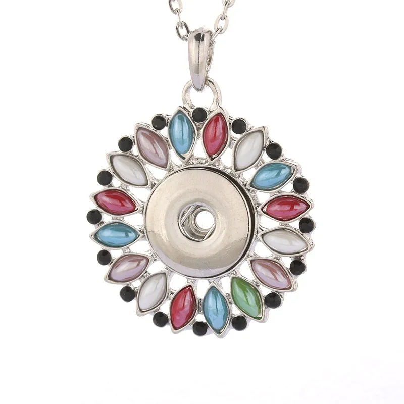 Boom Life Новая мода красота кулон защелки Ожерелье fit DIY Металл 18 мм кнопки ювелирные изделия для женщин - Окраска металла: E