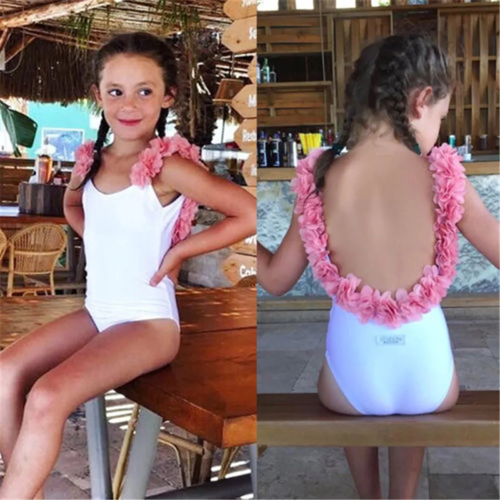 

2019 New summer bathing suit Children Baby Girl Romper Clothes Bikini Set Swimwear Swimsuit Bathing Clothes Beachwear Bathing