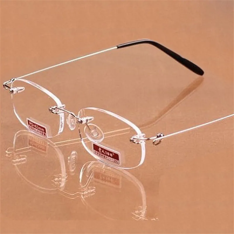 

Cubojue 14g Reading Glasses Men Women Ultra-light Eyewear for Near Vision Rimless Diopter +100 150 200 250 300 350 400