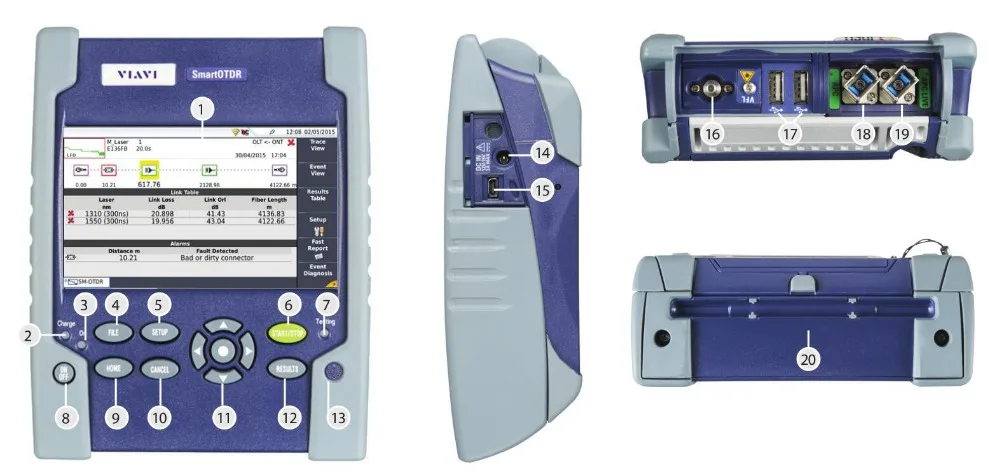 JDSU/Viavi Smart OTDR 100AS со встроенным VFL и измерителем мощности, функция smart link mapper