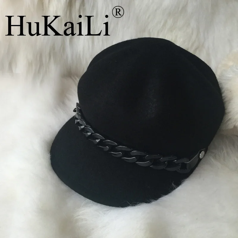 

The new spring small octagonal cap baseball cap hat black men and women chain cloth hat riding retro parent-child