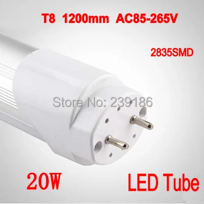 4 шт./лот светодиодный трубки T8 1200 мм 20W AC85-265V 4ft светодиодные лампы 2835SMD светодиодный светильник лампа холодный белый/теплый белый