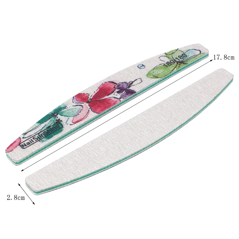 Lixa de Unha de Papel Tampão de Unha Lixa de Unha de 100 Peças de 180 Nova Flor Espesso Estampado Verde Lavável - 180 Suprimentos 4 Lixas e polidores de unha