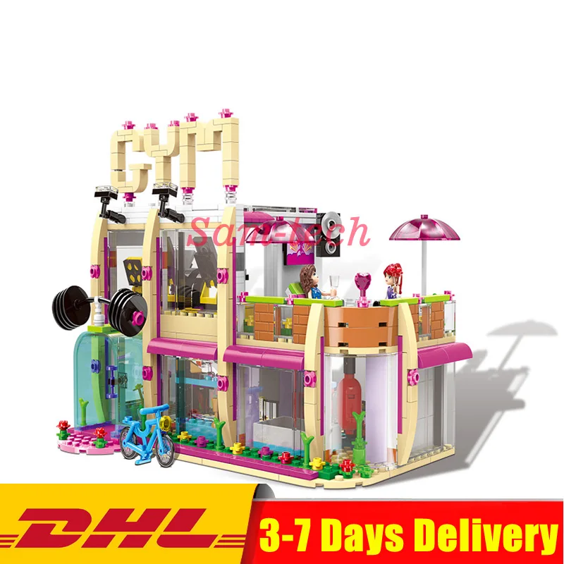 

XINGBAO 12002 New 905Pcs City Girl Series The Gym Club Set Building Blocks Bricks Toys Model For Children As New Year Gifts