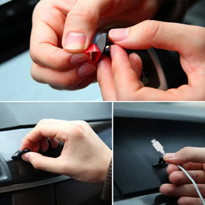 8pcs/lot Self-adhesive Clamp Car Wire Cable Holder Cord Clip Tie Fixer Organizer Drop Phone Headphone Cable Clip