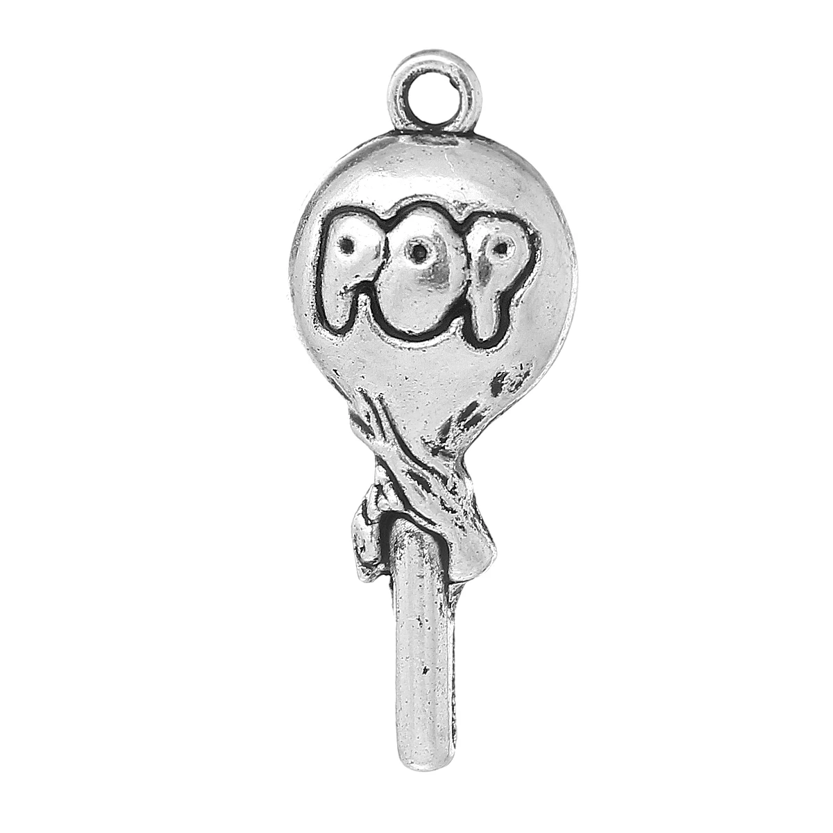 

DoreenBeads Zinc metal alloy Charm Pendants Lollipop Antique Silver 31.0mm(1 2/8") x 13.0mm( 4/8"), 4 PCs 2016 new