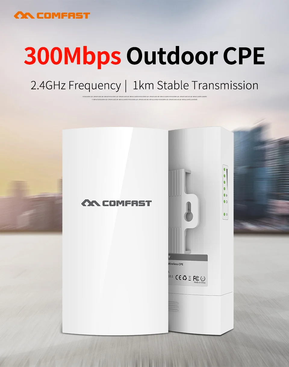 COMFAST 1 км дальность 300 Мбит/с 2,4 ГГц открытый мини CPE беспроводной AP мост wifi точка доступа 5dBi Wi-Fi антенна Nanostation CPE