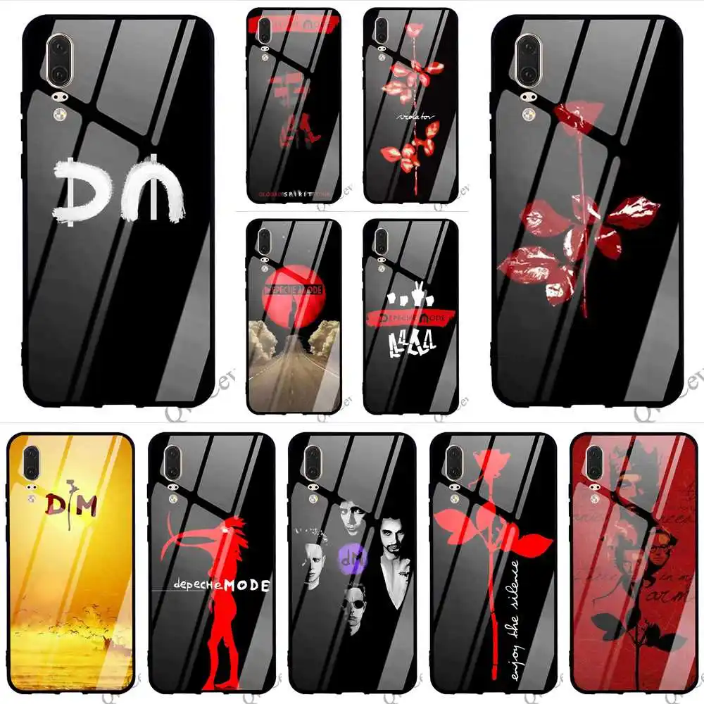 

Pattern Depeche Mode Band Glass Phone Cover for Huawei P Smart Case P20 Pro 10 7A Y6 Y9 Honor 9 P10 Lite Mate 20 Silicone